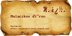 Malaczkov Áron névjegykártya